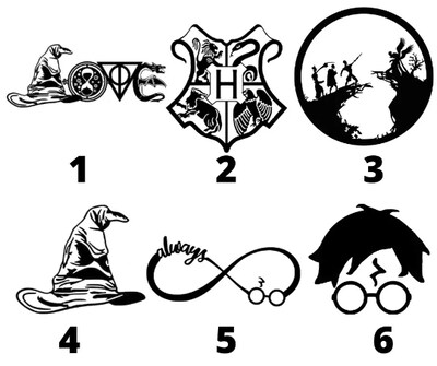 H P Witch and Wizard Themed Permanent Vinyl Decal - image1